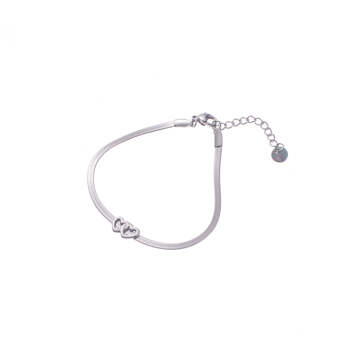 Brăţară - 2 Hearts (inox argintiu)