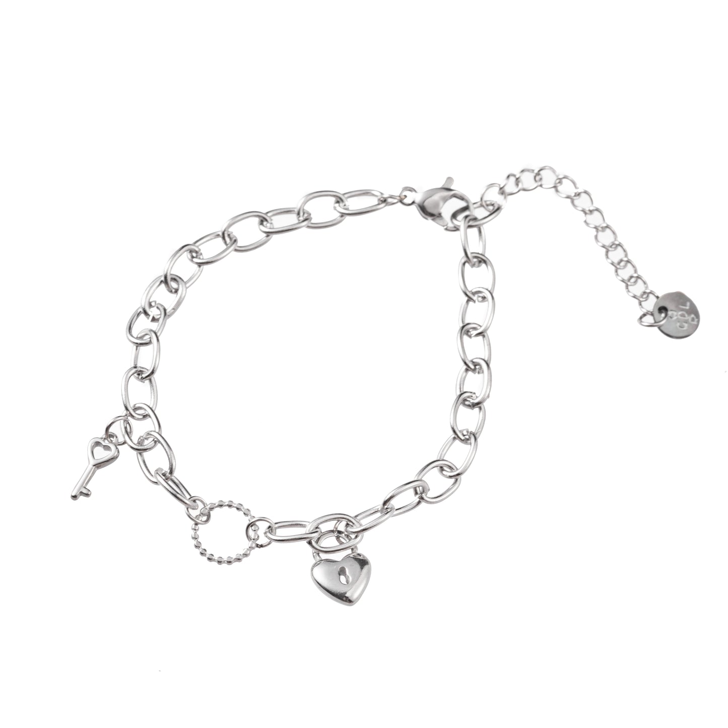 Brăţară - Key to my heart (inox argintiu)