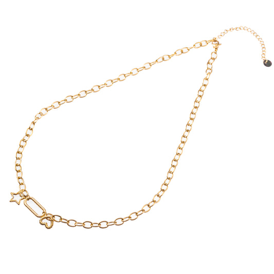 Colier de aur cu pandantiv inimă și stea